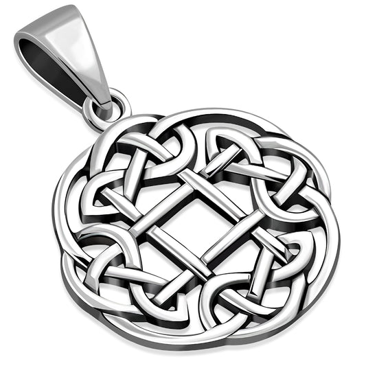 Round Celtic Knot Sterling Silver Pendant