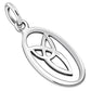 Tiny Trinity Knot Oval Silver Pendant