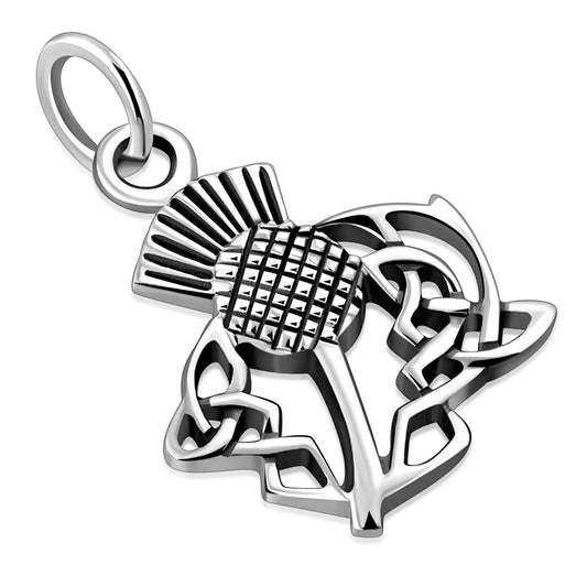 Tiny Light Thistle Sterling Silver Pendant