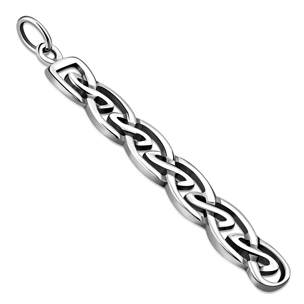 Long Solid Silver Celtic Pendant
