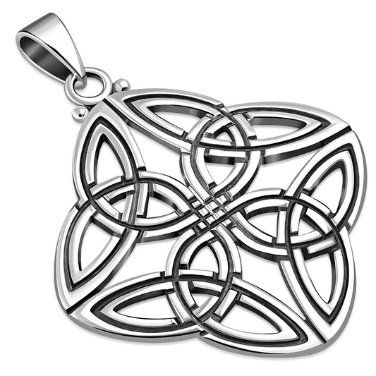 Large Celtic Knot Silver Pendant