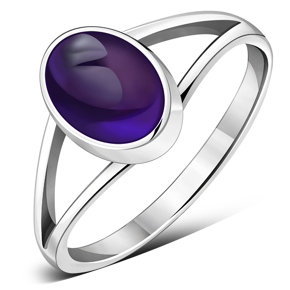 Amethyst Stone Sterling Silver Ring