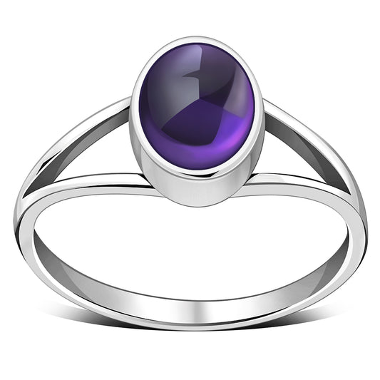 Amethyst Stone Sterling Silver Ring