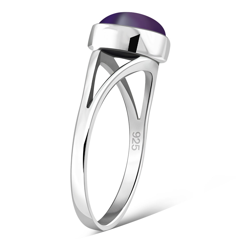 Amethyst Stone Sterling Silver Ring