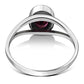 Simple Garnet Stone Sterling Silver Ring