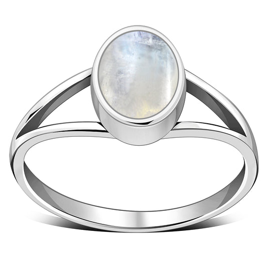 Rainbow Moonstone Sterling Silver Ring