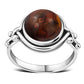 Ethnic Baltic Amber Sterling Silver Ring