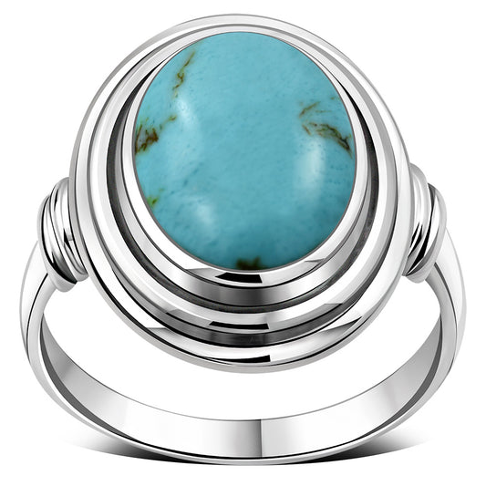 Turquoise Ethnic Style Silver Ring