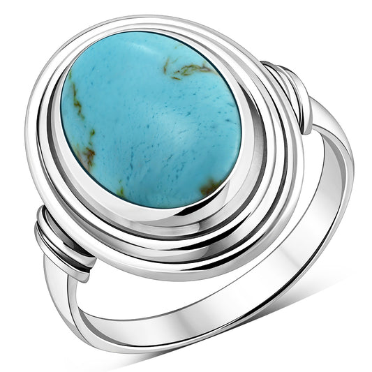 Turquoise Ethnic Style Silver Ring