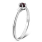 Six Prong Solitaire Garnet Stone Sterling Silver Ring