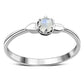 Six Prong Solitaire Rainbow Moonstone Sterling Silver Ring