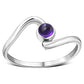 Amethyst Stone Twisted Silver Ring