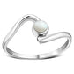 Mother of Pearl Twisted Silver Ring