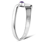 Simple Amethyst Stone Solid Silver Ring