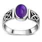 Celtic Amethyst Stone Sterling Silver Ring