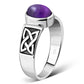 Celtic Amethyst Stone Sterling Silver Ring