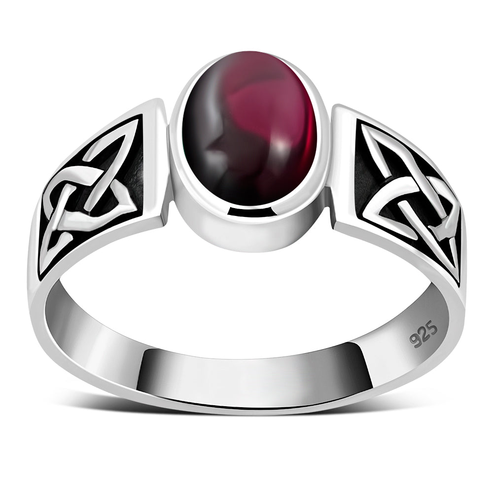 Celtic Amthyst Stone Sterling Silver Ring