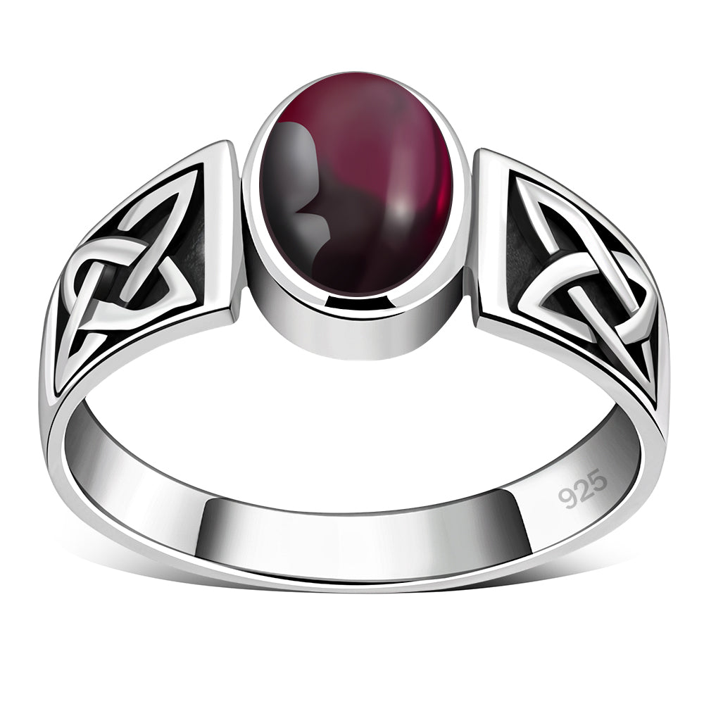 Celtic Amthyst Stone Sterling Silver Ring