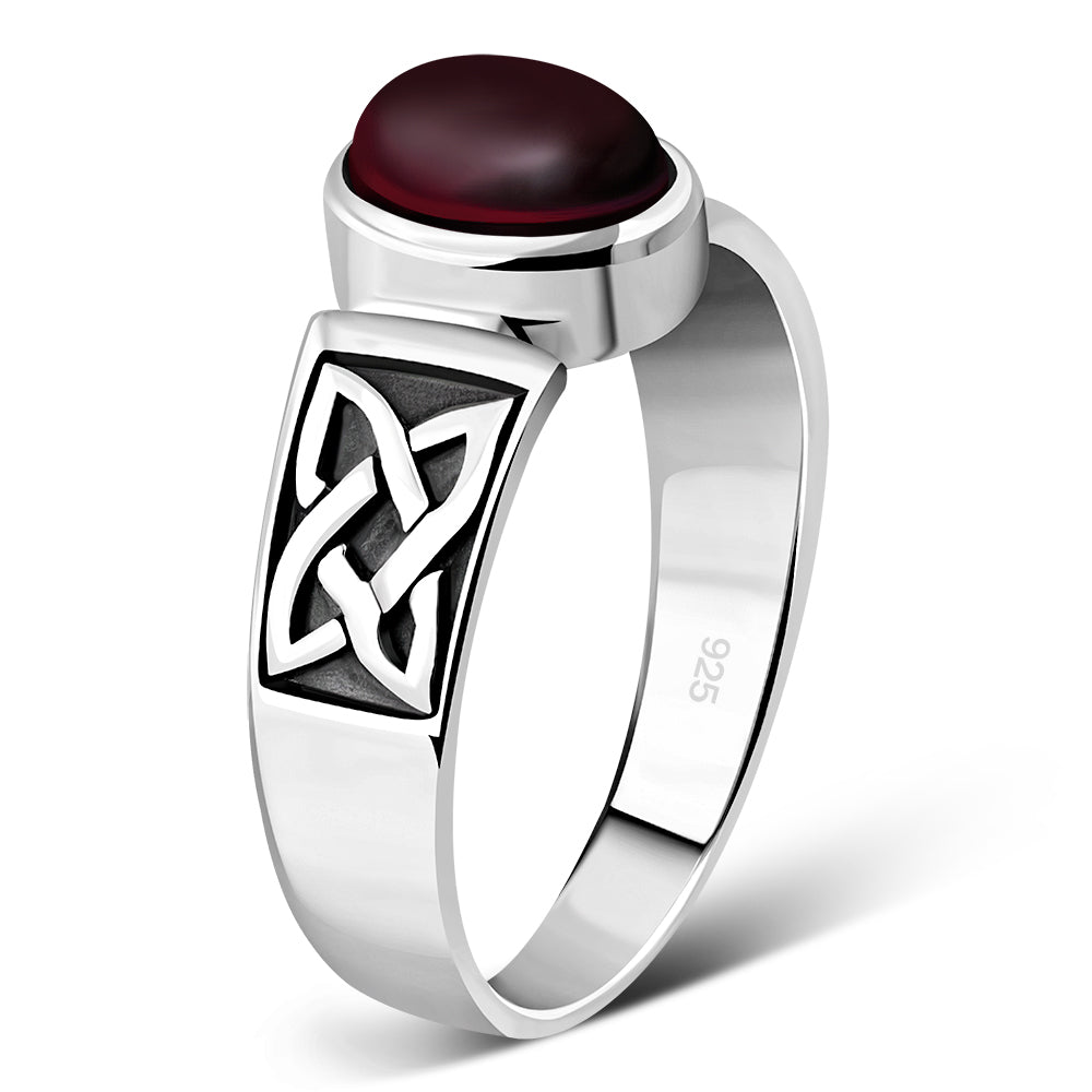 Celtic Amthyst Stone Sterling Silver Ring