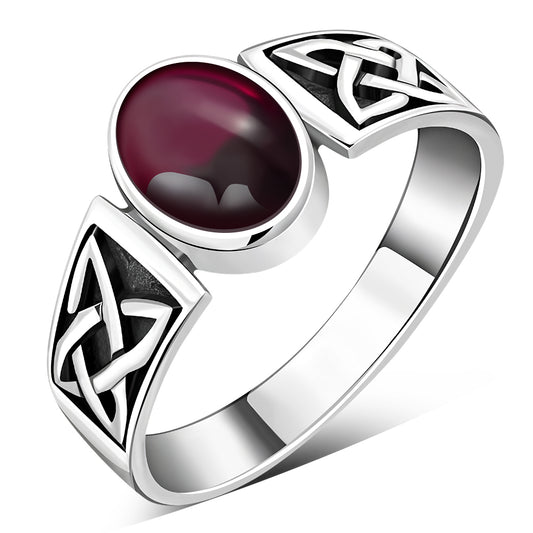 Celtic Amthyst Stone Sterling Silver Ring