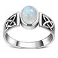 Celtic Rainbow Moonstone Sterling Silver Ring