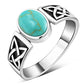 Celtic Turquoise Stone Sterling Silver Ring