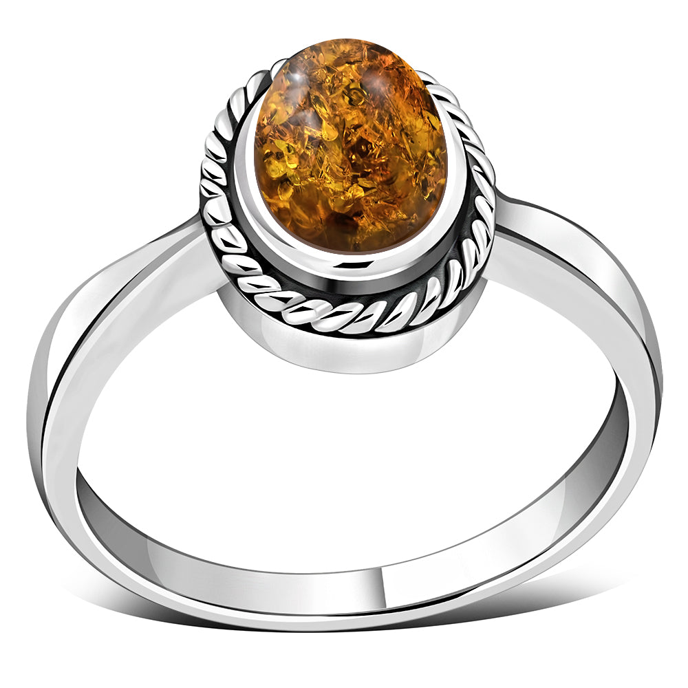 Baltic Amber Sterling Silver Ring