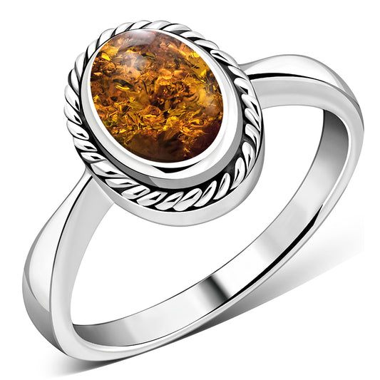 Baltic Amber Sterling Silver Ring