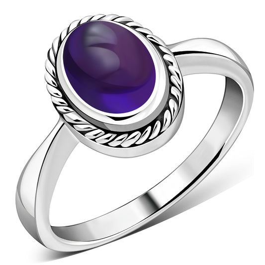 Amethyst Stone Sterling Silver Ring