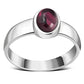 Garnet Stone Silver Band Ring