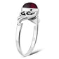 Om Garnet Stone Sterling Silver Ring