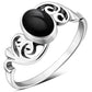 Aum Black Onyx Sterling Silver Ring