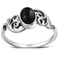 Aum Black Onyx Sterling Silver Ring