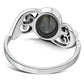 Om Rainbow Moonstone Sterling Silver Ring