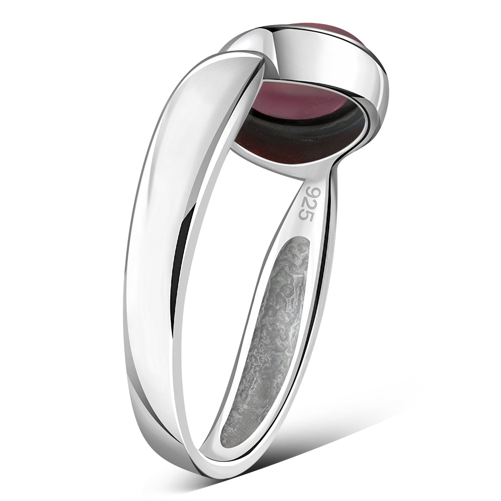 Garnet Stone Sterling Silver Ring