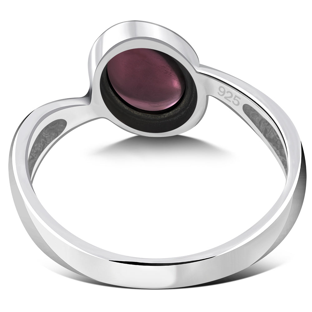 Garnet Stone Sterling Silver Ring