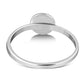 Simple Round Rainbow Moonstone Silver Ring