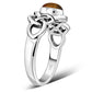 Baltic Amber Cabochon Celtic Knot Silver Ring