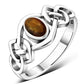 Baltic Amber Cabochon Celtic Knot Silver Ring