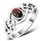 Baltic Amber Cabochon Celtic Knot Silver Ring