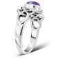 Amethyst Stone Cabochon Celtic Knot Silver Ring
