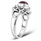 Garnet Cab Celtic Knot Sterling Silver Ring