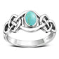 Turquoise Stone Celtic Knot Silver Ring