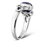 Celtic Trinity Knot Amethyst Stone Silver Ring