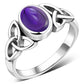 Celtic Trinity Knot Amethyst Stone Silver Ring