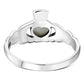 Mother of Pearl Irish Claddagh Silver Ring