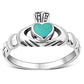 Turquoise Irish Claddagh Silver Ring