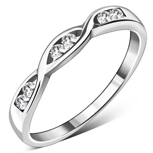 Clear CZ Sterling Silver Ring