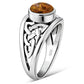 Baltic Amber Celtic Knot Silver Ring