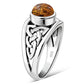 Baltic Amber Celtic Knot Silver Ring